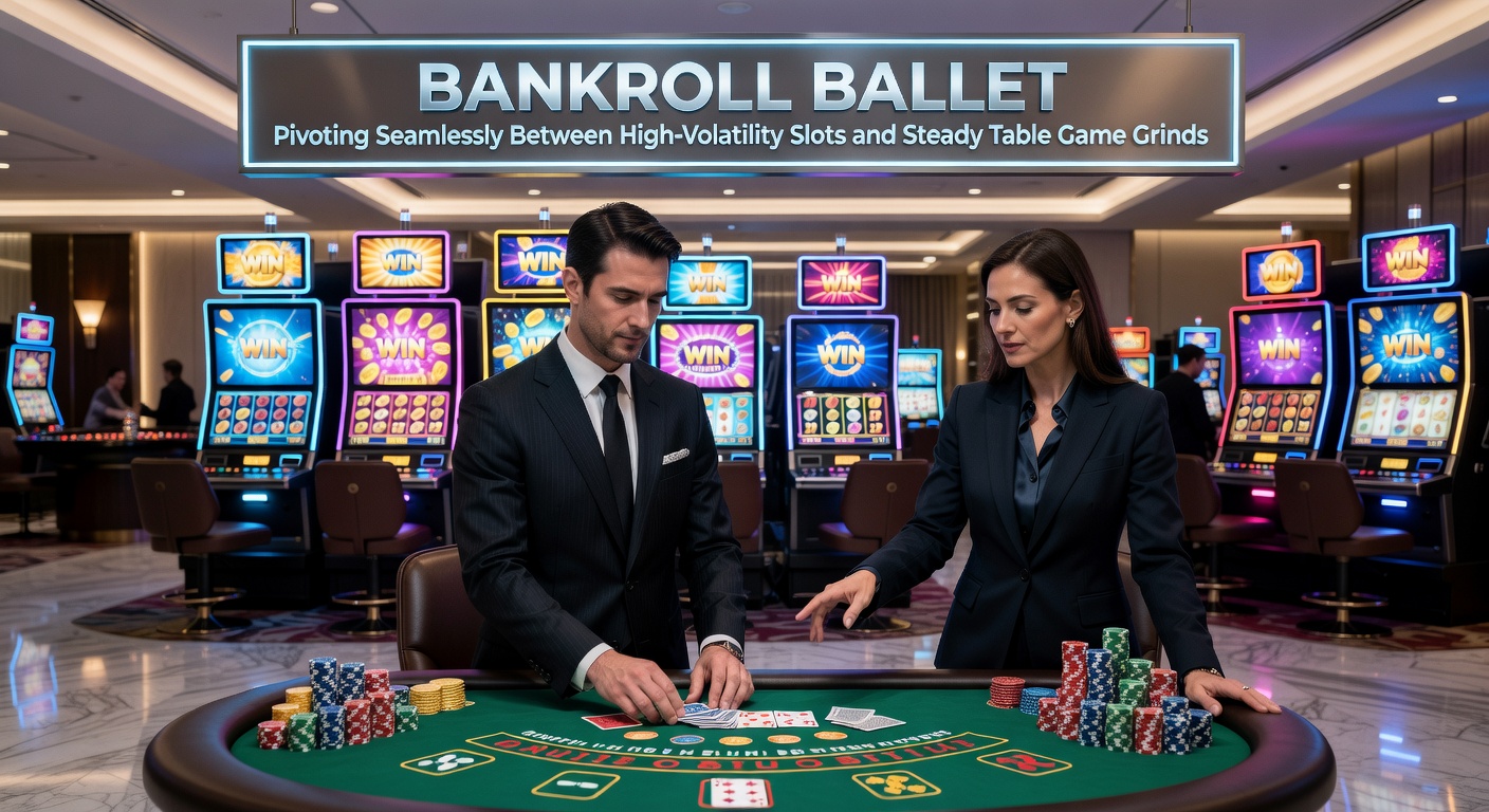 Graph illustrating bankroll curves for slots versus table games, highlighting pivot points for optimal management