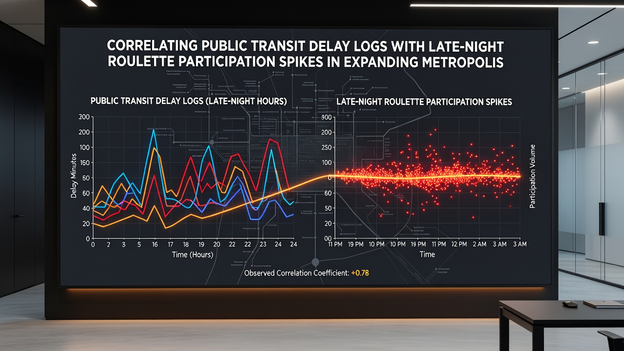 Roulette tables and digital terminals showing activity clusters tied to transit network disruptions