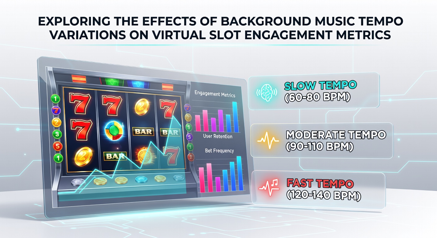 Visual representation of virtual slot interface with overlaid music waveform graphics showing tempo variations