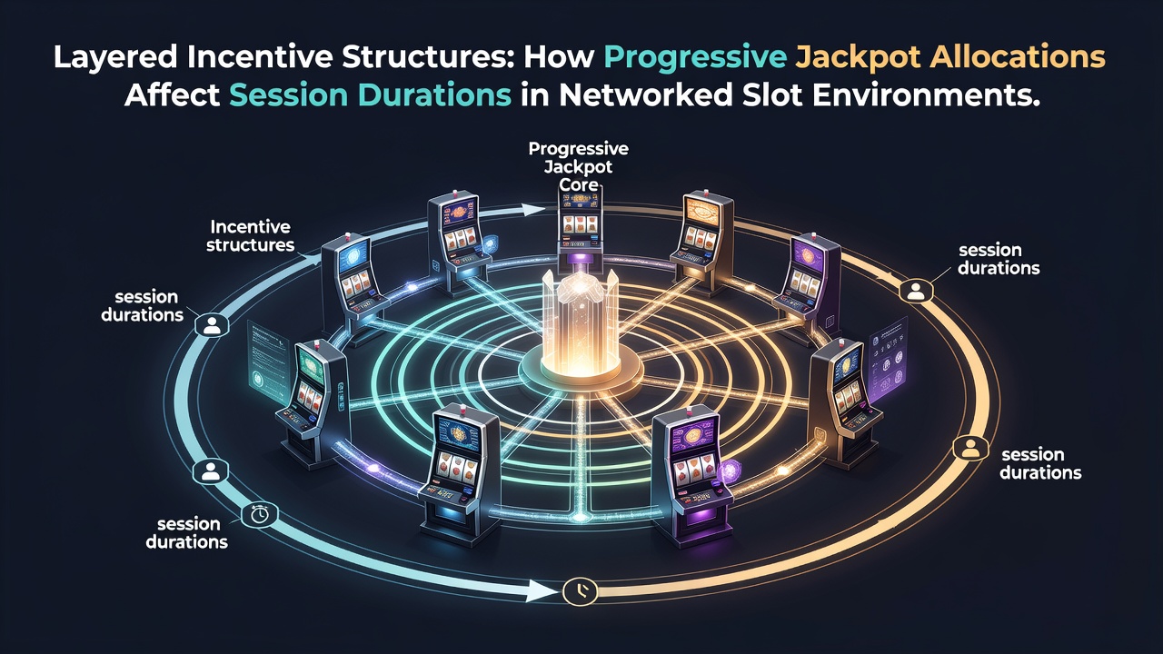 Diagram showing progressive jackpot layers and allocation flows across networked slot machines