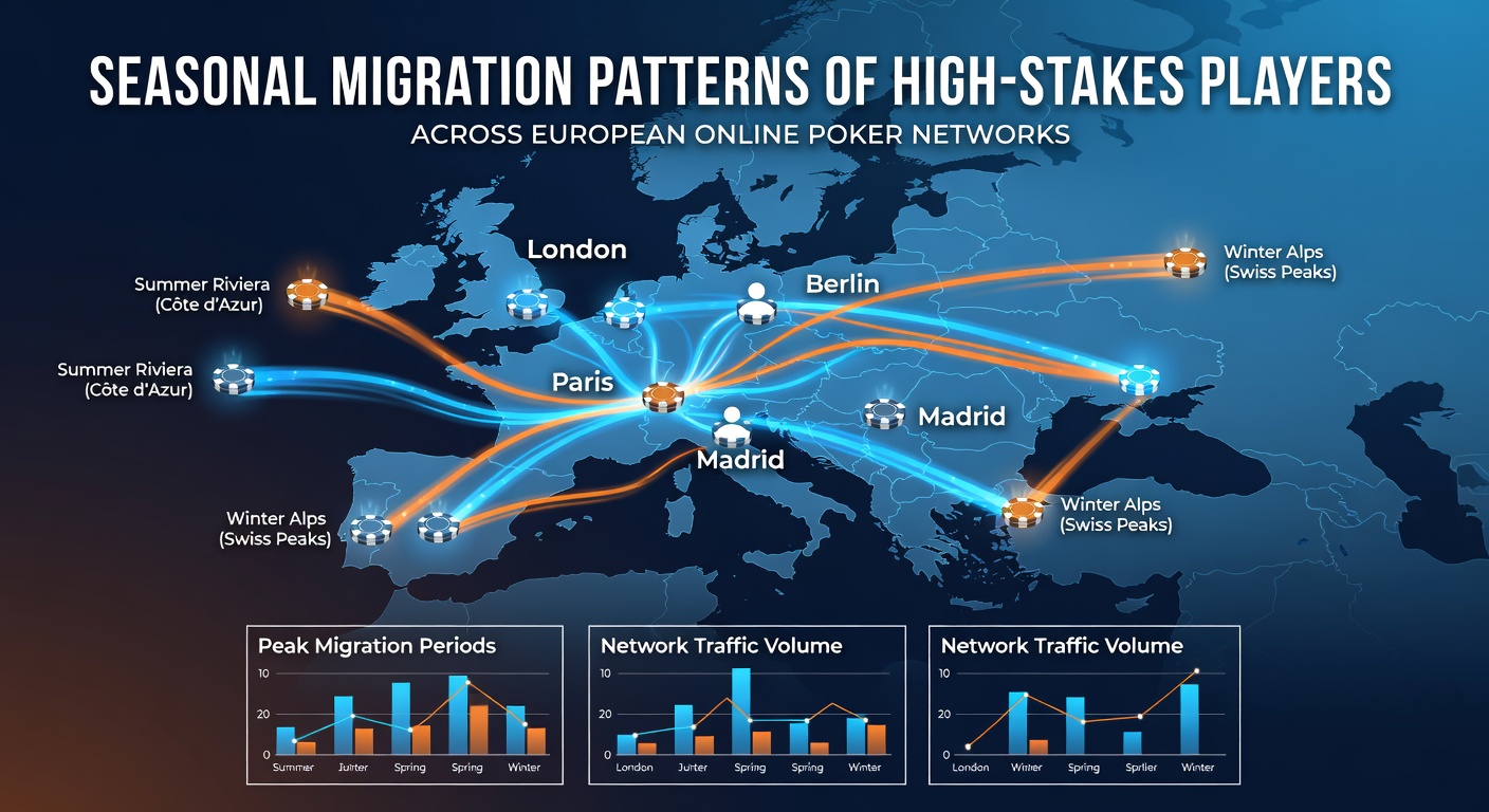 High-stakes poker players engaging in online networks during peak migration periods across European platforms