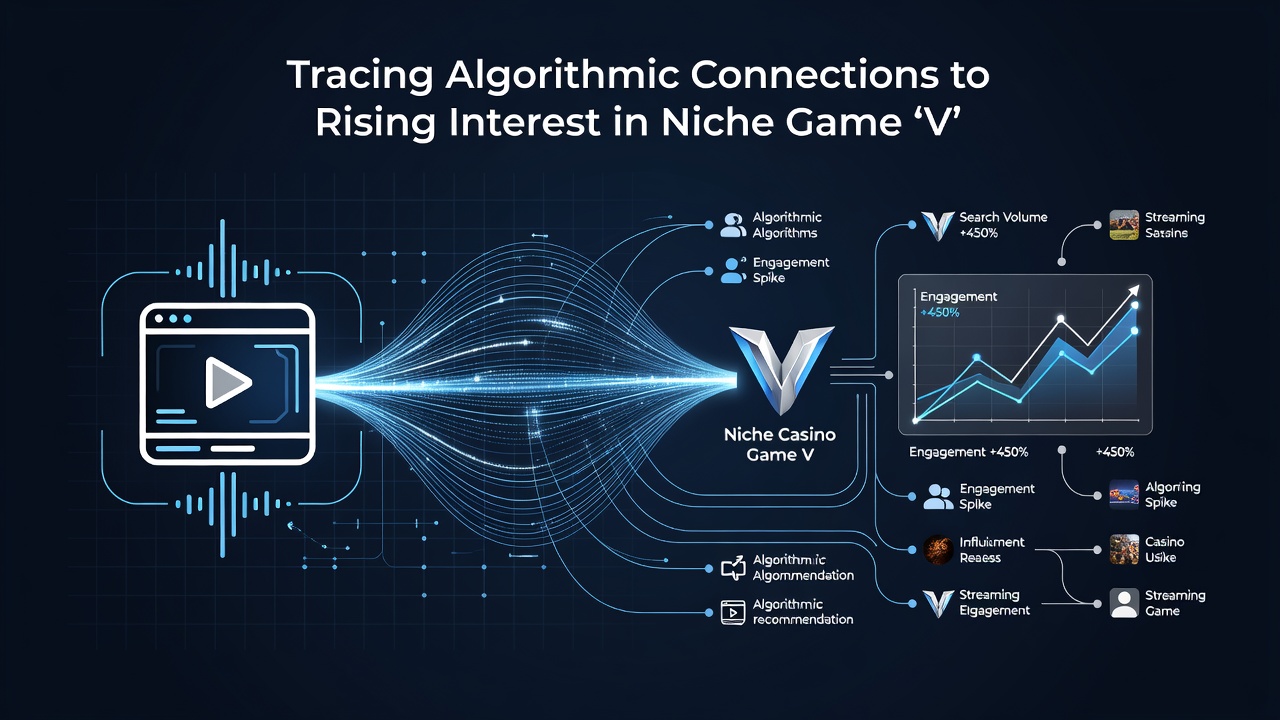 Data visualization of search trends and engagement metrics connecting streaming recommendations to niche casino variant popularity